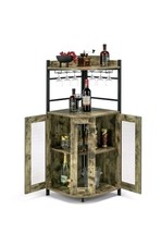 Corner Bar Cabinet with Wine