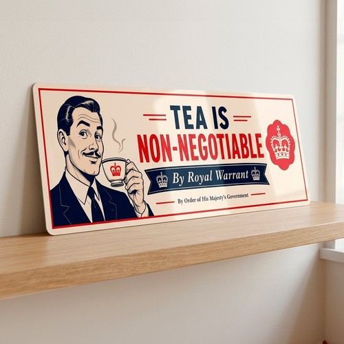 Funny tea kitchen - metal, sign