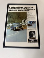 Framed Original 1977 Classic Mini Clubman Dunlop Tyres Magazine Advert Poster