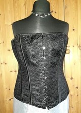 4xl 38" Black Brocade Tight Lacing Steel Boned Overbust Corset NEW NOS xxxxl