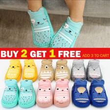 Newborn Baby Girl Boy Toddler Anti-Slip Socks Shoes Floor Slippers Sock Shoes UK