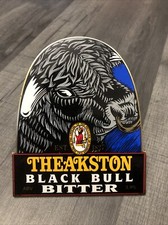THEAKSTON BLACK BULL BITTER PUMP CLIP BADGE PUB BAR COLLECTIBLE