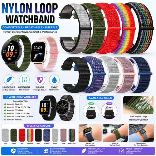 20mm 22mm woven nylon - 20mm, sport