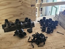  Aluminium 76mm Down Pipe Bracket and fittings. job lot 