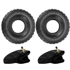 2 PACK (4.10 /3.50 - 4) Trolley Truck Wheelbarrow Tyre & Inner tube bent valve