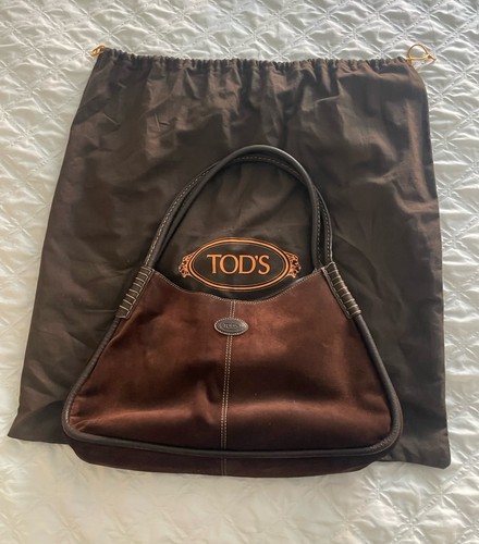 Tods brown suade handbag - tods,