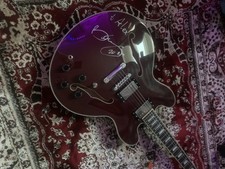 *BRIAN MAY SIGNED* Cherry Red Semi-Hollow Body Electric Guitar READ DESCRIPTION 