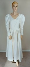 VINTAGE 80S ROMANTIC IVORY WHITE VICTORIAN STYLE LAURA ASHLEY WEDDING DRESS 8
