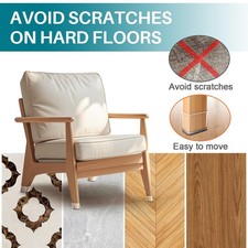 24 Pcs Chair Leg Floor Protectors Square Silicone Felt Furniture Leg Pads Caps