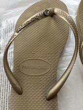 Havaianas Slim Crystal Swarovski Gold, Size 37/38