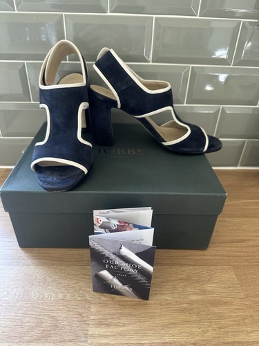 Hobbs navy white sandals shoes - white,