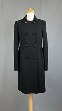 Hobbs Coat Black Ruched Wool