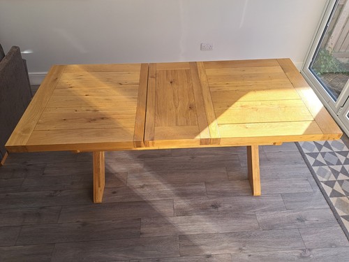 Solid oak dining table - dining,