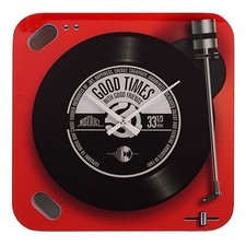 Red record player glass - red, wall