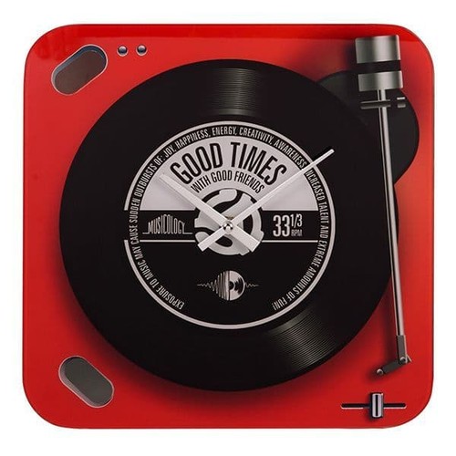 Red record player - record, wall