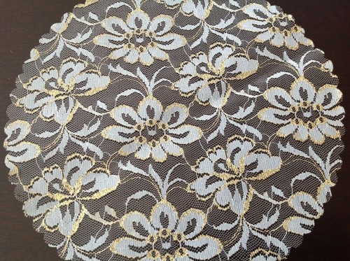 Gold white lace - &,