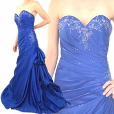 Ball Gown Pageant Wedding Royal Blue Cobalt Mother Bride Amanda Wyatt Dress  10