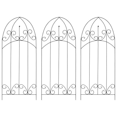 Black metal plant trellis pc - black,