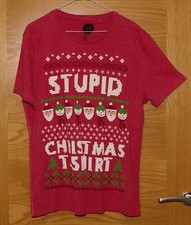 NEXT RED STUPID CHRISTMAS T-SHIRT (Large) 42" Chest