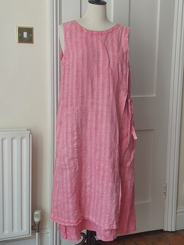 Oska linen midi pink - oska,