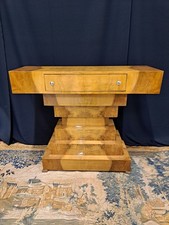 Large Art Deco Burl Console Table
