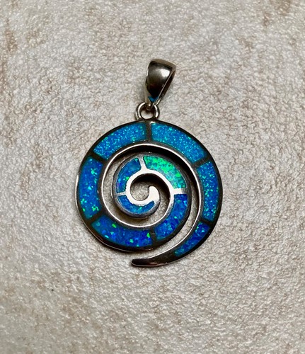 Sterling silver blue opal - silver,