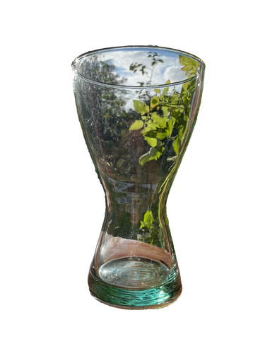 Vtg clear glass vase - , 8"