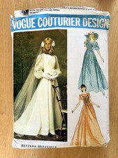 Vogue Couturier Design  1155 Wedding Dress Gown Pattern Vintage 1960s 1970s
