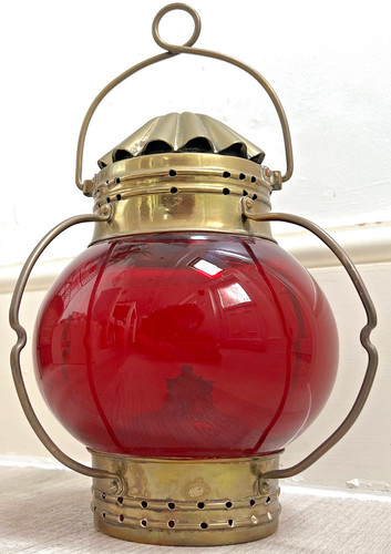 Vintage brass ruby - vintage, glass