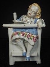 Antique Conta Boehme? Tobacco Jar of a Child in a Highchair