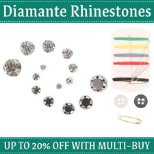 Mixed 3mm-10mm Sew On Diamantes Beads Round Clear Glass Crystal Rhinestones 100x