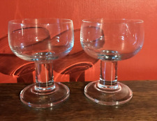 SET OF 2 STEMMED GLASS DESSERT SUNDAE DISHES OR DRINKING GLASSES MADE IN FRANCE