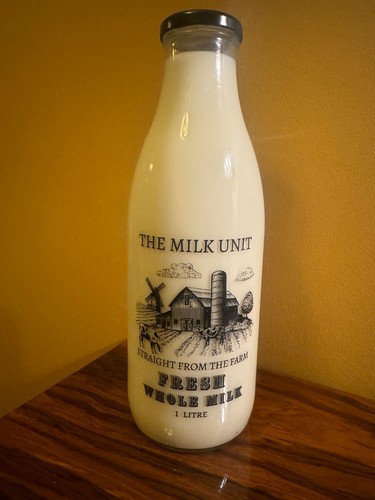 Litre glass milk - milk, with