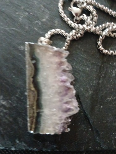 Raw amethyst pendant 18 - amethyst, on