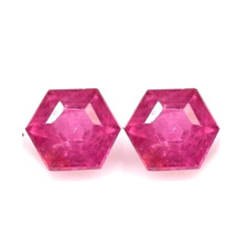PAIR Natural Mozambique Rubies Stones 4x4mm Fancy Cut Pinkish Red Gemstones