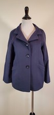 Zara Woman XS Xsmall Basic Wool Blend Coat Navy Blue