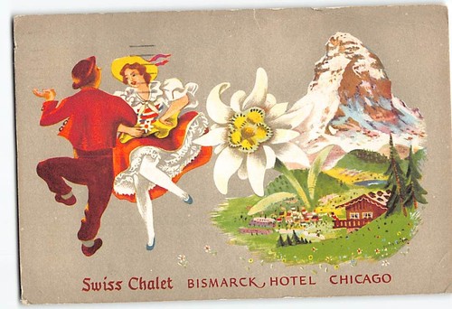 Postcard swiss chalet - postcard,