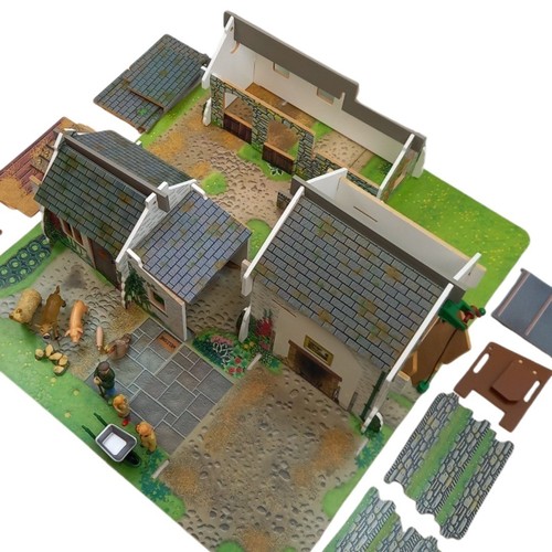 Large vintage wooden toy farm - large,