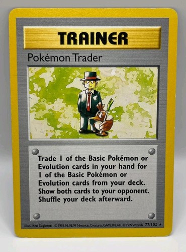 Shadowless pokemon trader card - trader,