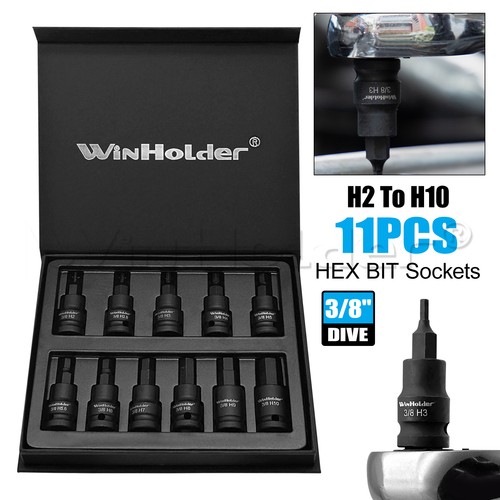 11x impact hex socket set - 11x, 3/8"