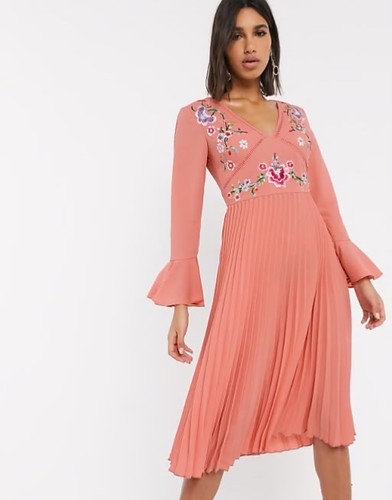 Bnwt asos pink - asos, embroidered