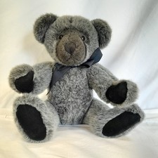 Russ Berrie Vintage Edition Collectors Handmade 36cm Plush Teddy Bear Dark Grey