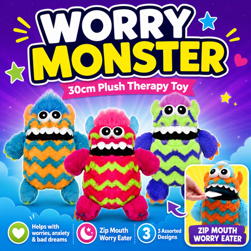 Worry monster plush therapy - worry,