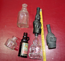 Collection of 6 miniature glass bottles, 2 Inca pisco
