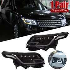 Pair LED Headlight DRL Upgrade Fit LR Range Rover Vogue L405 13-17 Start Blue