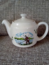 Carriganile pottery ireland small tea pot fisherman shamrock
