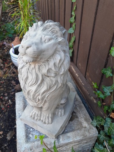 Proud lion stone statue - proud,