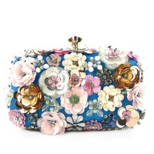 Women Floral Beaded Clutch