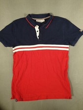 Fila White Line Polo Shirt Mens Medium Red Navy VTG 90s MOD TERRACES Retro Logo