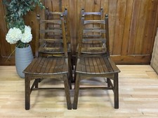 Vintage Arts and Crafts Style Dining Chairs by Webber Rustic Oak Kitchen Chairs